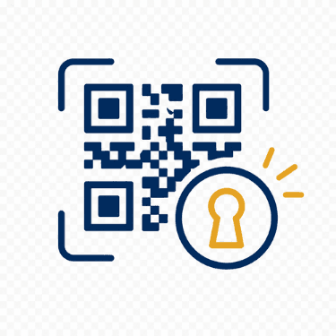 Laser-engraved QR code dog tag icon