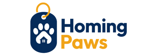Homing Paws logo for custom dog tags and QR pet profiles