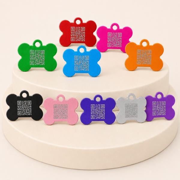 Bone Shape Tags with QR-Final